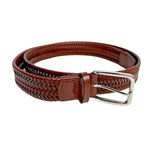 Royal Albartross Men's Brown Braided Leather Beaumont Belt Size XL Made in Spain